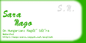 sara mago business card